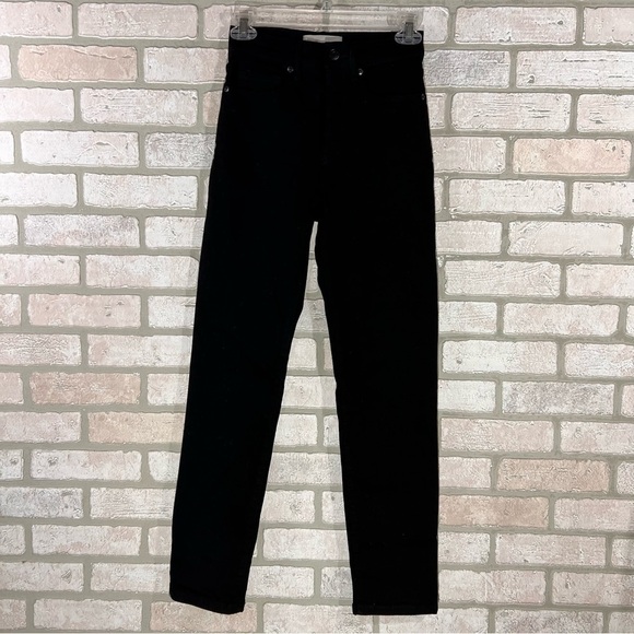 Everlane High Rise Slim Straight Button Fly Cigarette Jeans in Black Size 25 - Picture 6 of 12